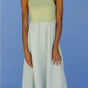 Roolee Green and White Maxi Dress